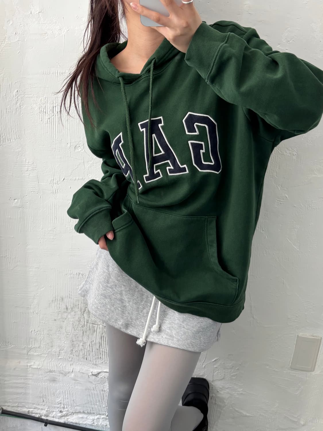 Gap 갭 그린컬러 자수로고 후드티 상품이미지2