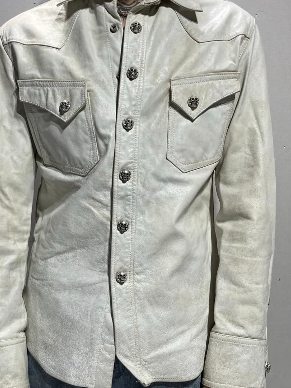 크림소다 레더 자켓 상품이미지2