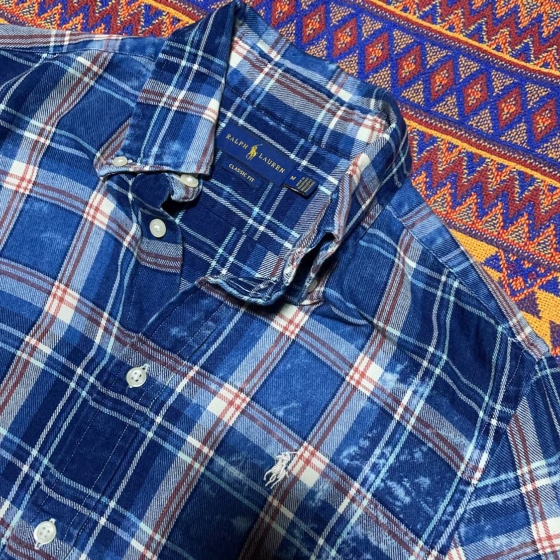 [95] 폴로랄프로렌 블루 워싱 데미지 체크셔츠 상품이미지2