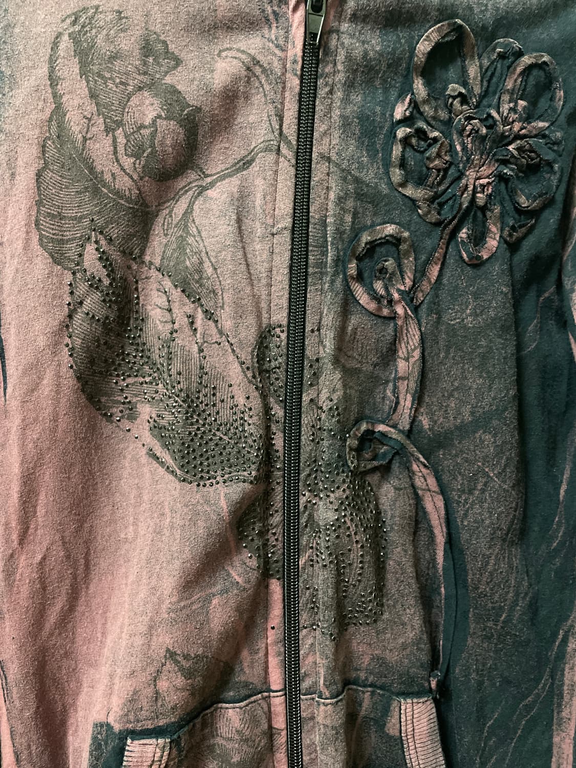 빈티지 프린팅 후드집업 상품이미지3