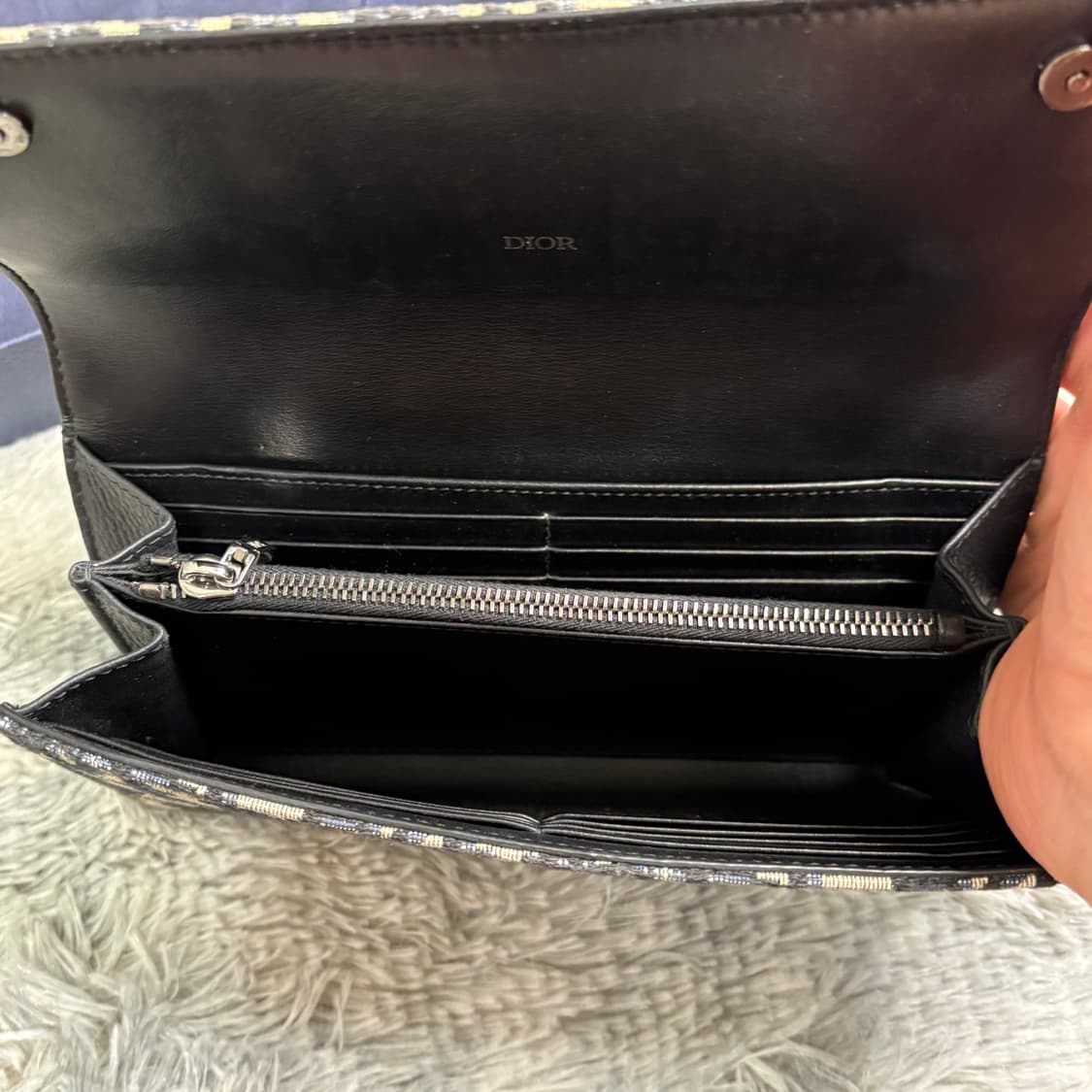 디올 오블리크 플랩 장지갑 베이지 상품이미지3