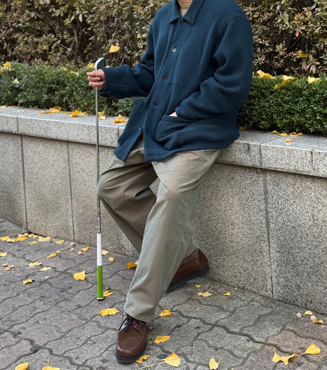 요크 (yoke) 네이비 카라 울 가디건 xxl 상품이미지6