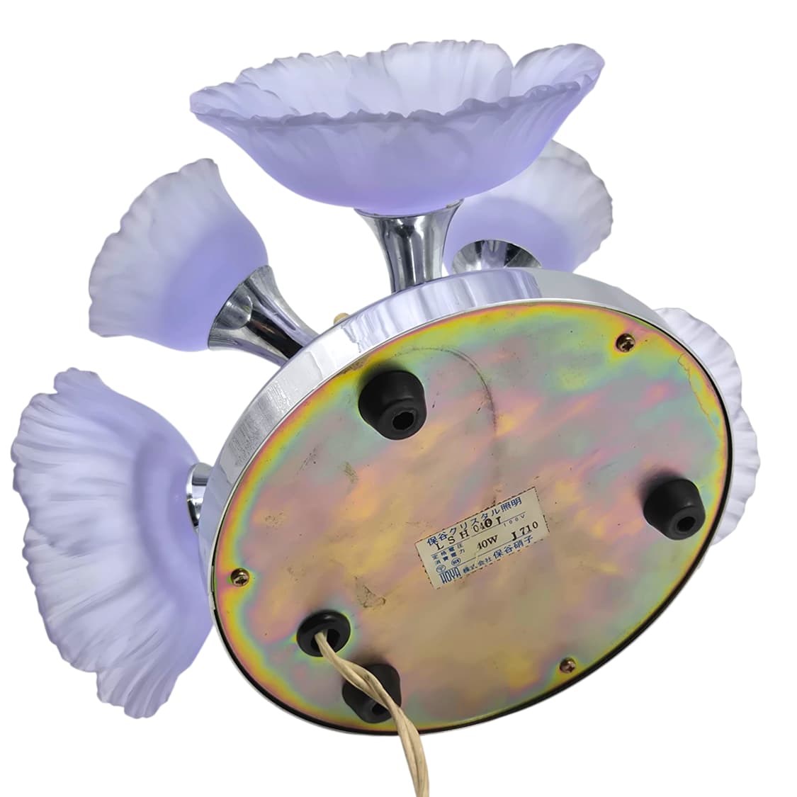 70s 호야 크리스탈 불투명 바람꽃 퍼플 조명 상품이미지7
