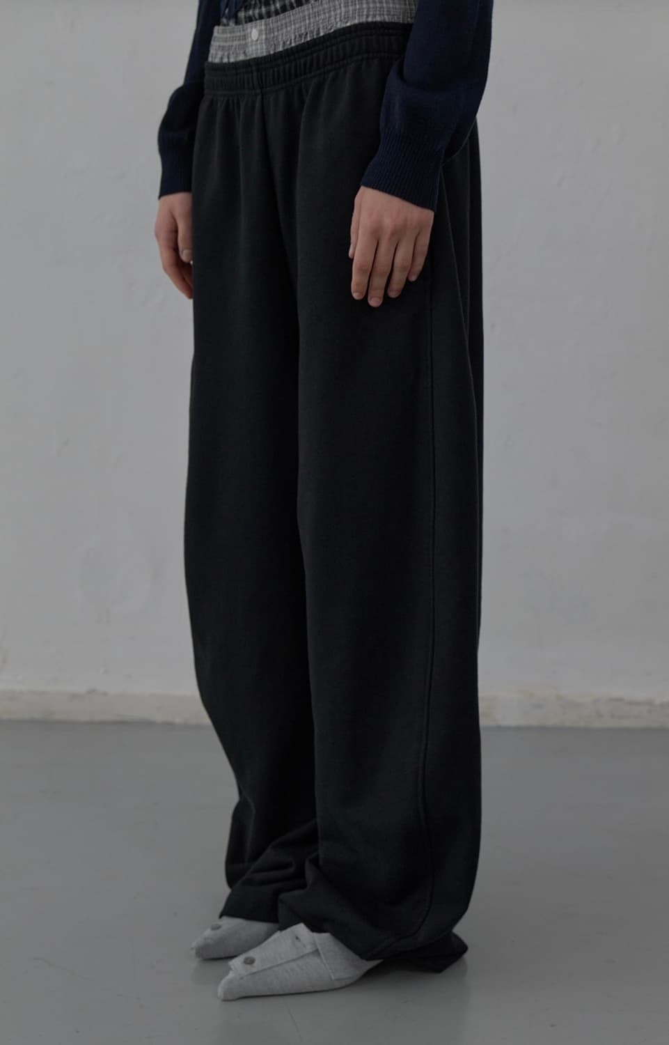 [LCDC] 엘씨디씨 레이어드 체크 스웻팬츠(블랙) 상품이미지3