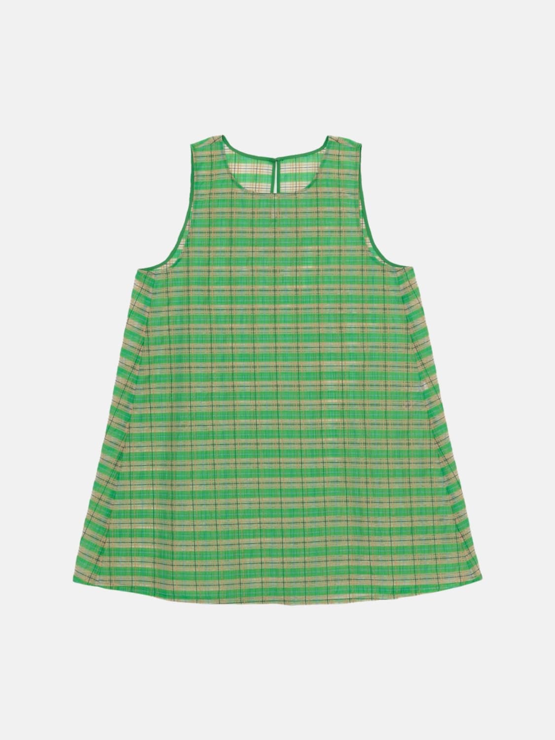 시어 체크 슬리브리스탑 - Green 상품이미지1