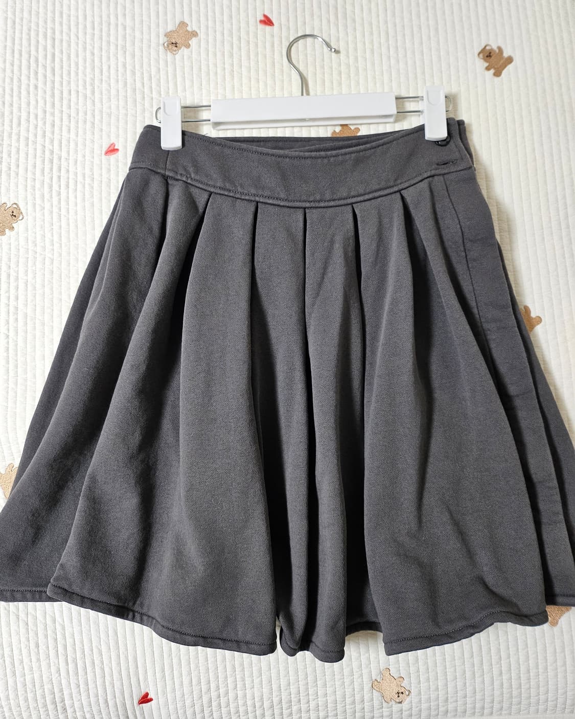 코이세이오 COZY SWEAT WRAP SKIRT CHARCOAL 상품이미지5