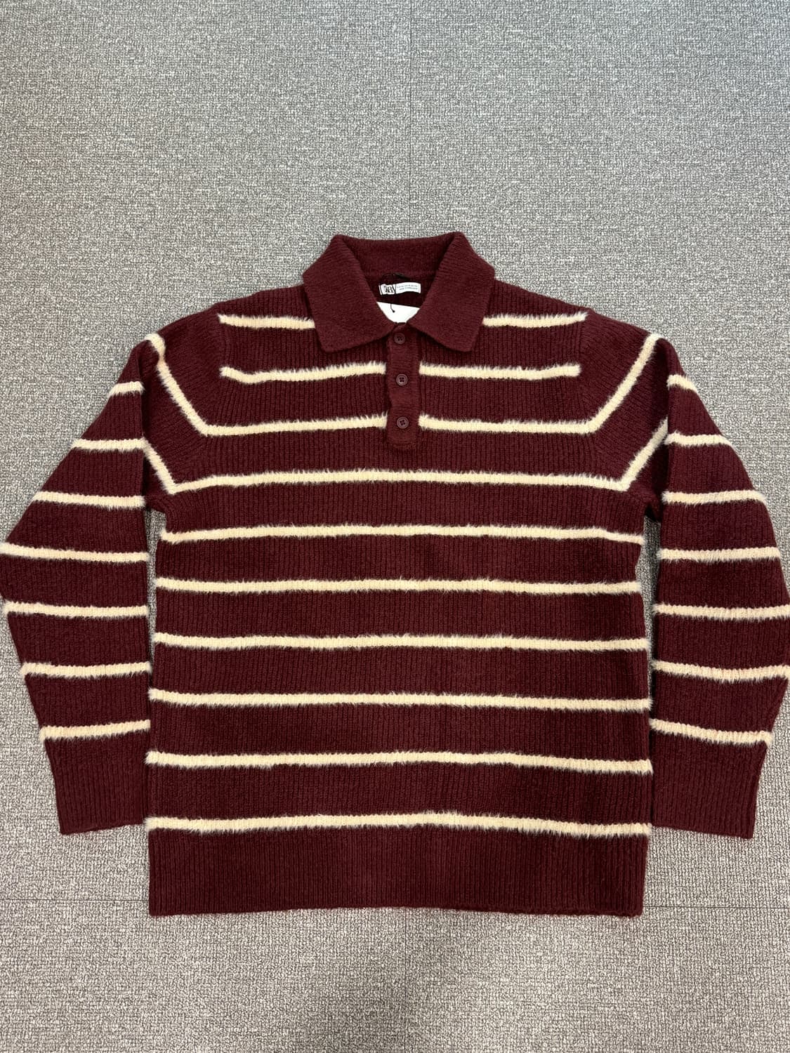 자라 버건디 스트라이프 니트 새상품 상품이미지2