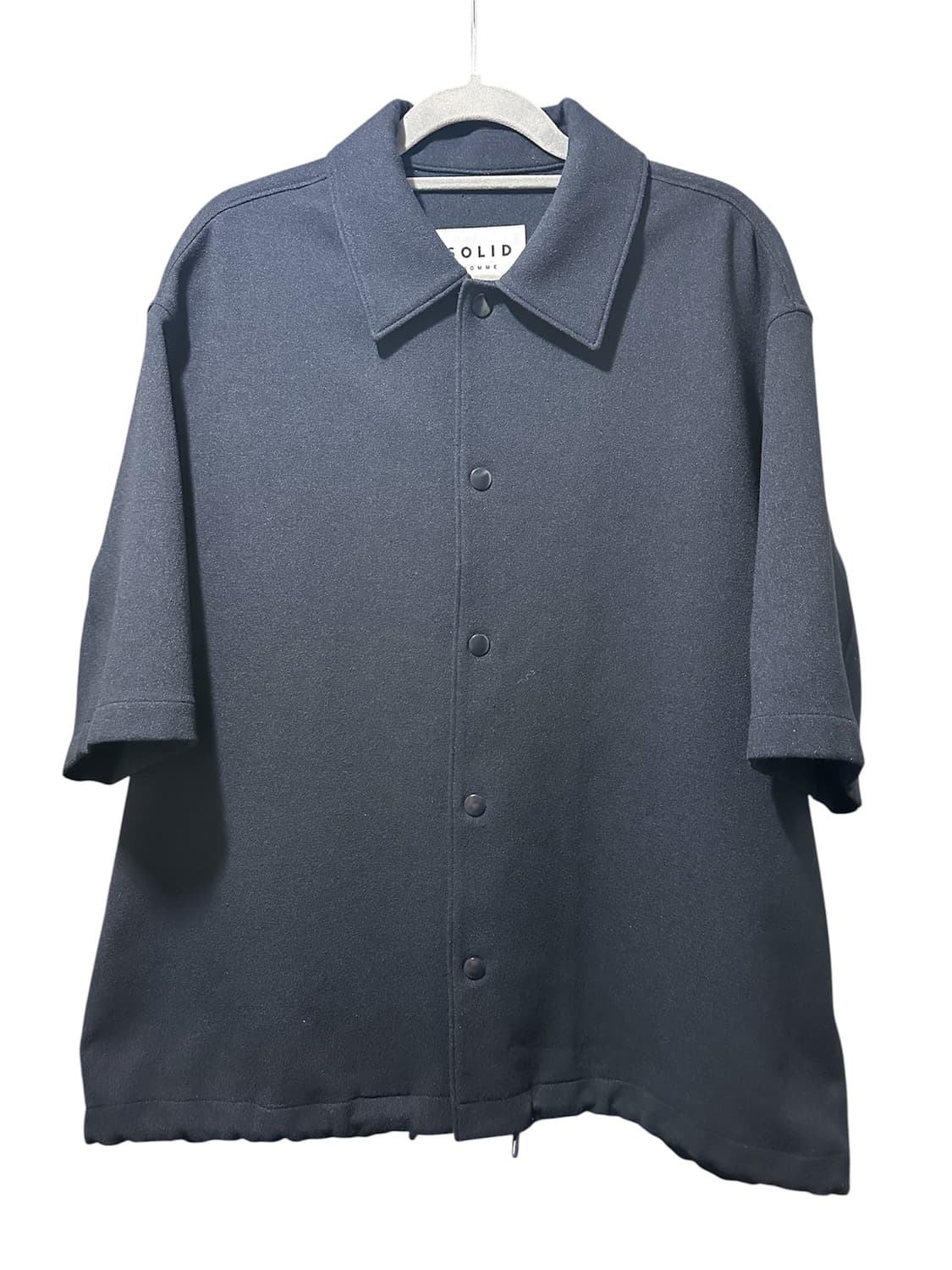 솔리드옴므 24ss 드로우스트링 테리 셋업 셔츠 네이비 46 상품이미지1