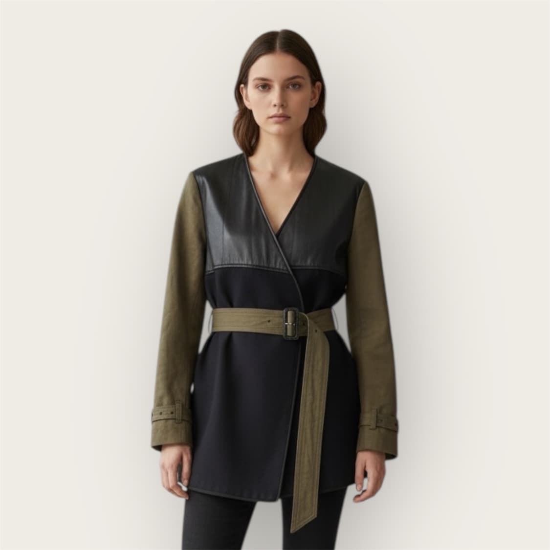 38/ 드리스반노튼 하이브리드 패널 벨티드 코트자켓 상품이미지1