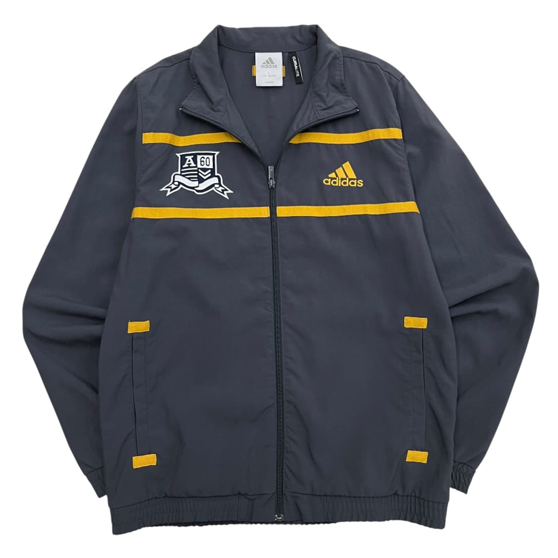 아디다스 에센셜 옐로우 배색 차콜 바람막이 L 상품이미지3