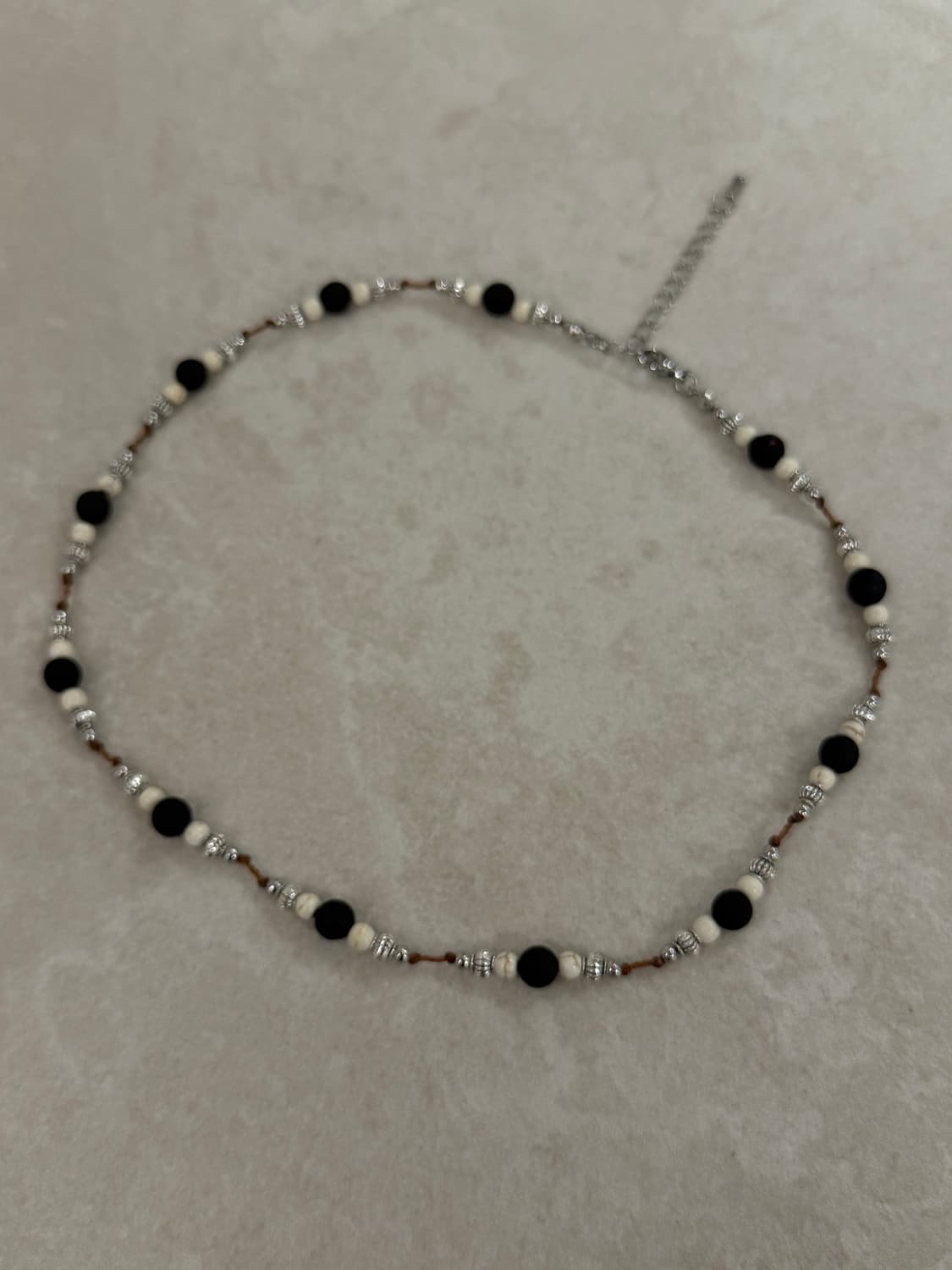 화산석 산호 포인트 레이어드 목걸이 상품이미지1