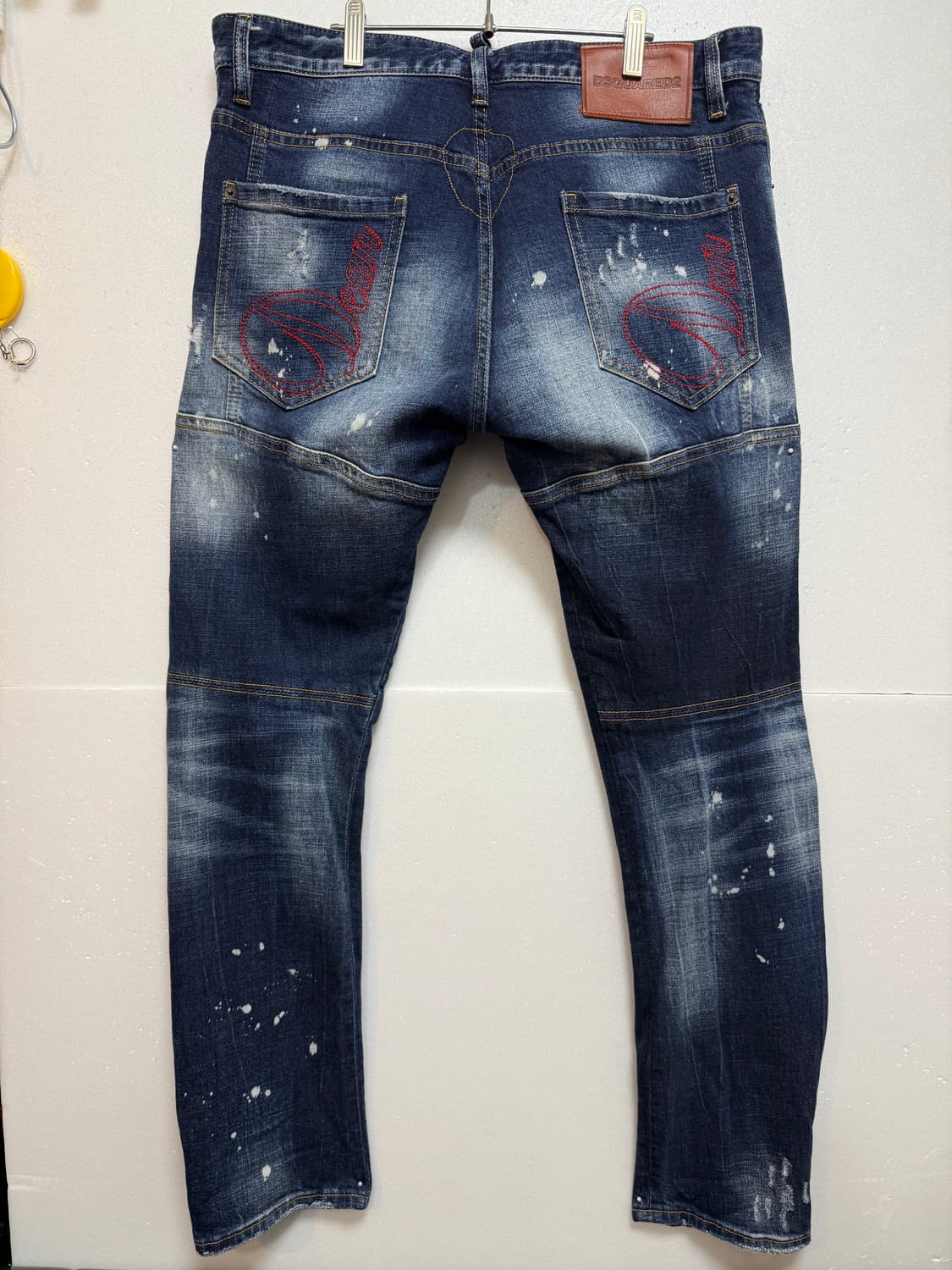 디스퀘어드2 화이트 페인팅 데미지 청바지 48 상품이미지3