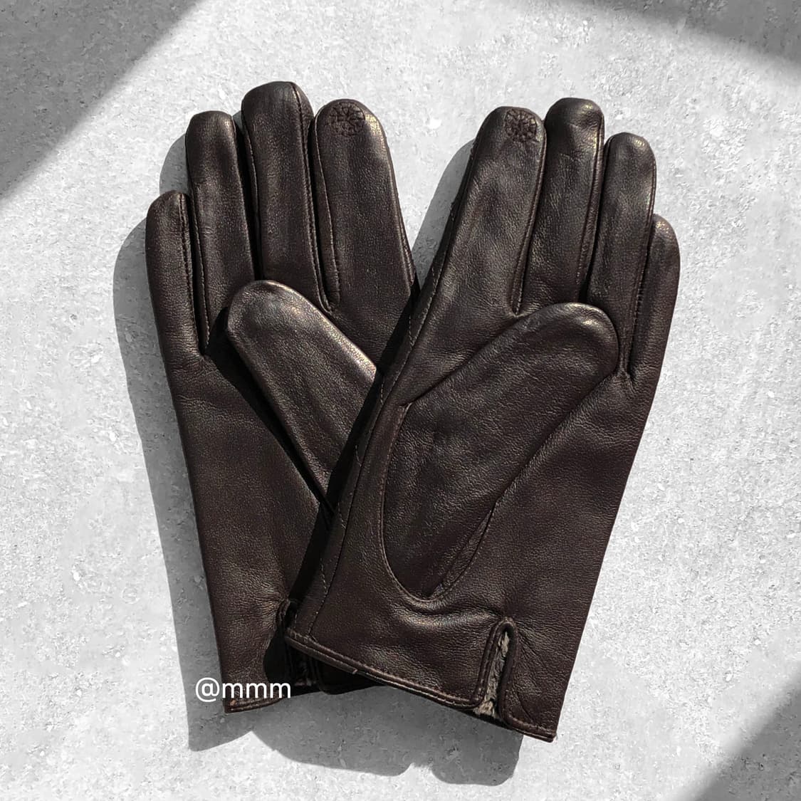 [Unisex] 스마트터치 퀼팅 가죽 장갑 브라운 상품이미지4