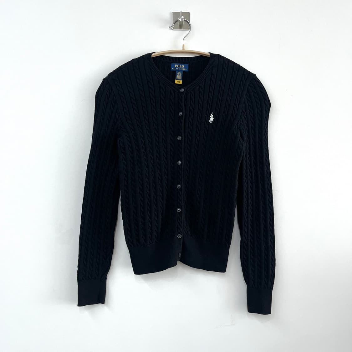 폴로 랄프로렌 신형 블랙 케이블 꽈배기 니트 가디건 상품이미지2
