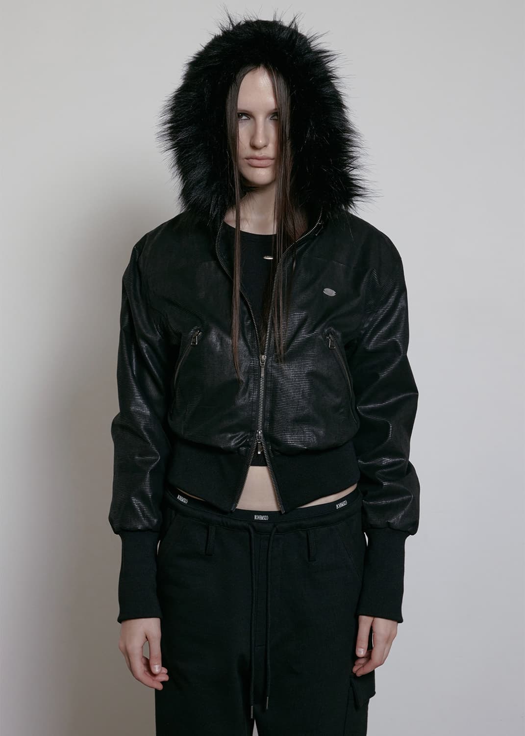 보헴서 파에톤 레더 퍼 후드집업 상품이미지1