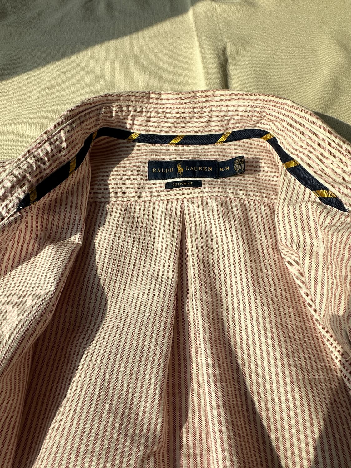 폴로 랄프로렌 핑크 스트라이프 옥스포드 버튼다운 셔츠 M 상품이미지8