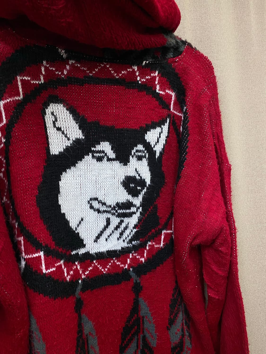 빈티지 헤비 니트 후드 집업 상품이미지5