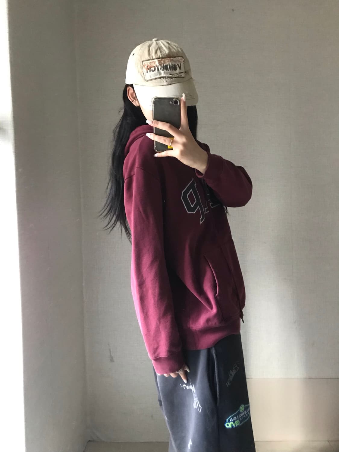 갭 버건디 후드티 상품이미지3