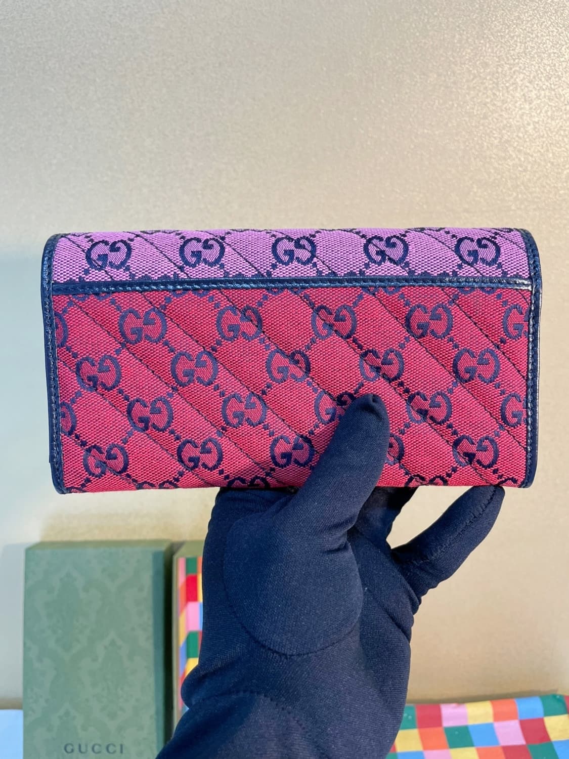 구찌 GG멀티컬러 핑크 플랩 장지갑 상품이미지6