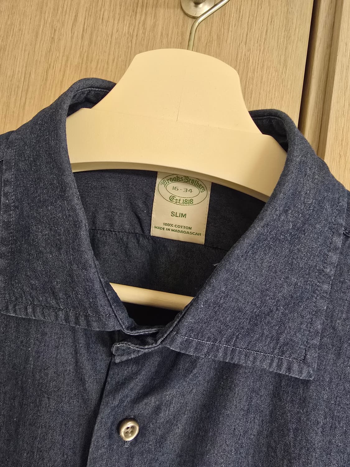 브룩스브라더스 샴브레이 코튼 셔츠 16-34 상품이미지4