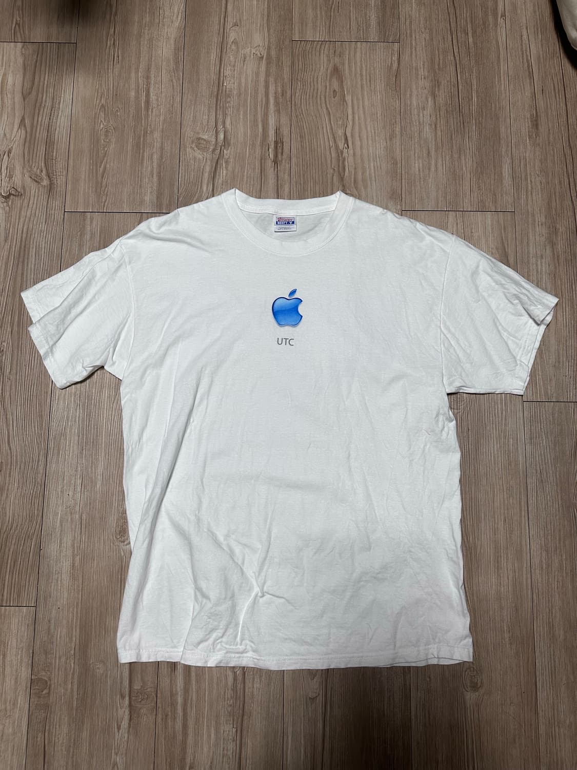 빈티지 애플 로고 흰색 티셔츠 UTC 90s후반 XL 데드스탁 상품이미지1