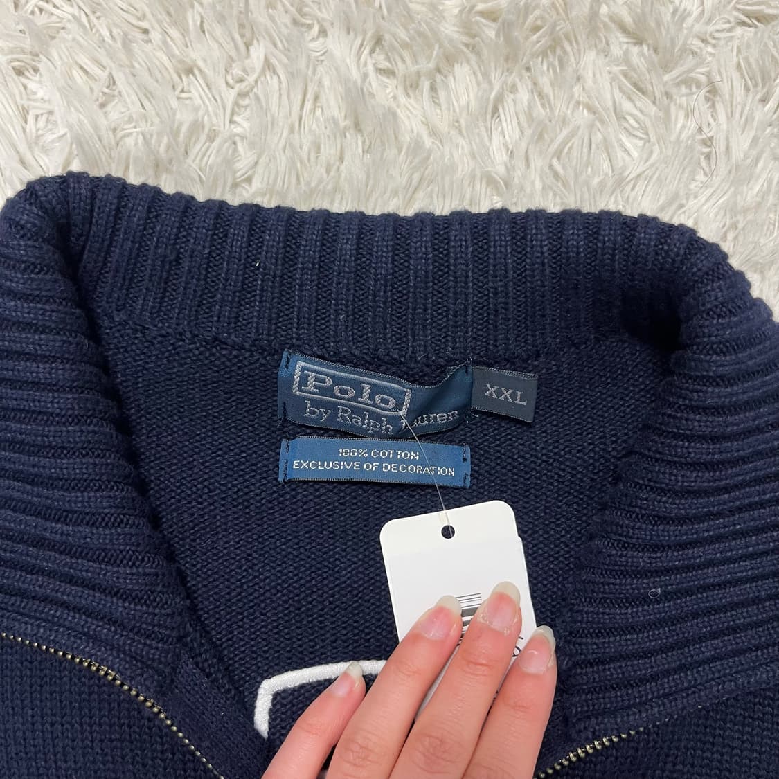 Polo big pony navy USA knit zip-up 상품이미지7