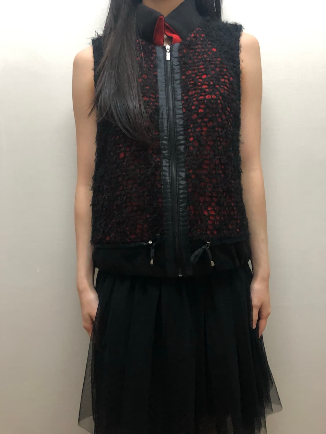 빈티지 펑크 블랙 레드 베스트 상품이미지2