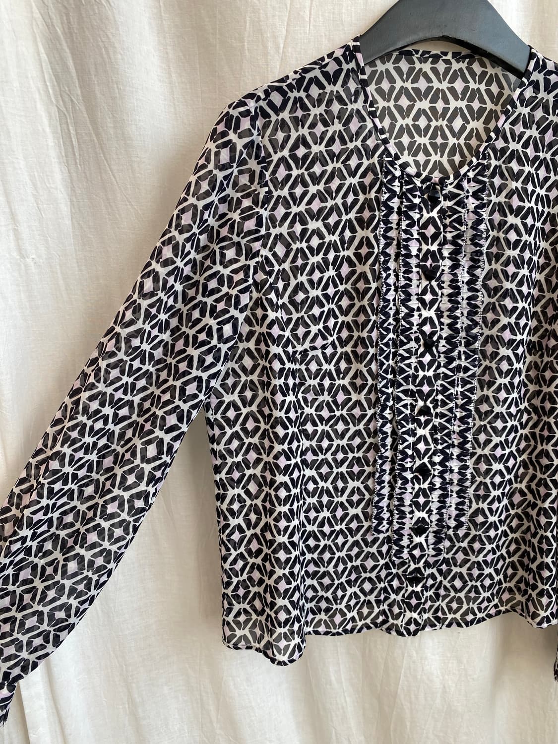 패턴 시스루 블라우스(M-L) 상품이미지4