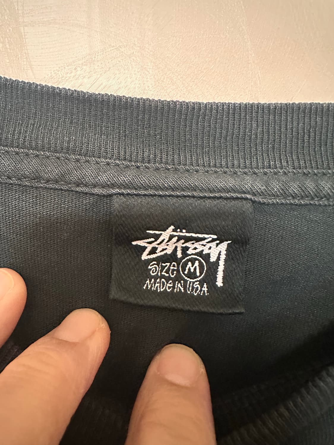 M) 스투시 힐 더 베이 오션 피그먼트 다이드 티셔츠 블랙 상품이미지6