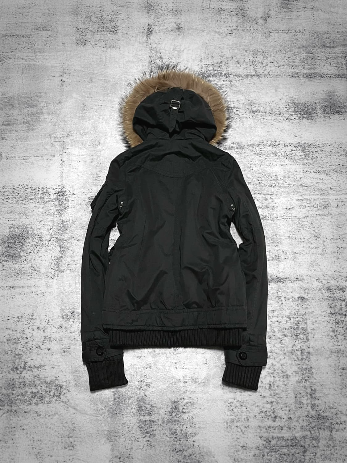(sly) matte black fur hood jacket  상품이미지5