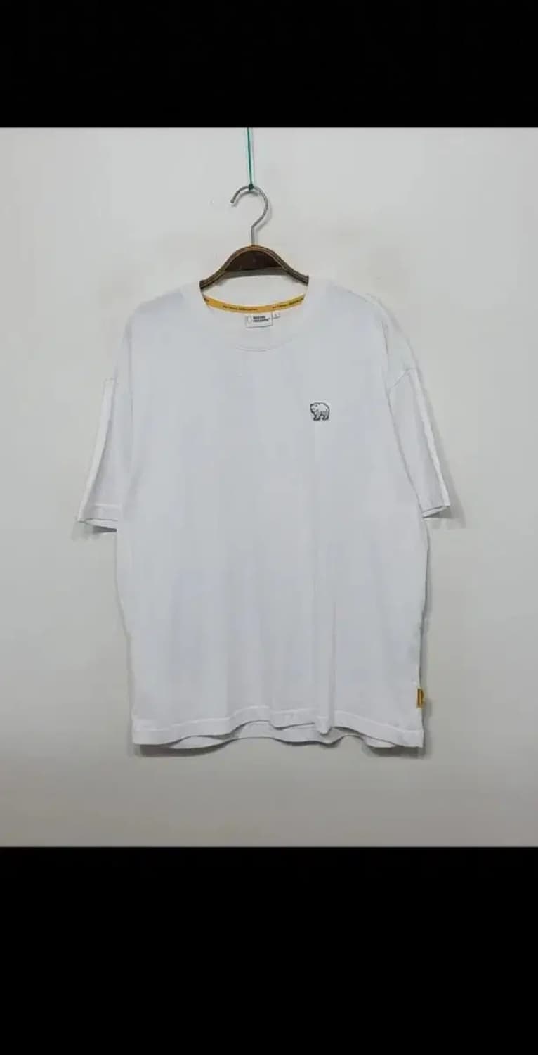 (XL) 내셔널지오그래픽 반팔티 화이트 북극곰 로고 티셔츠  상품이미지1