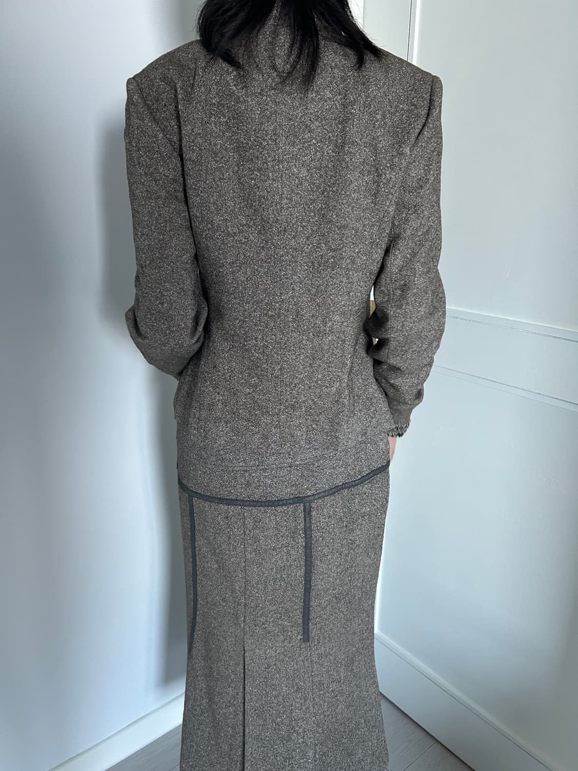 Dusky Brown Two piece / 빈티지 투피스 상품이미지4