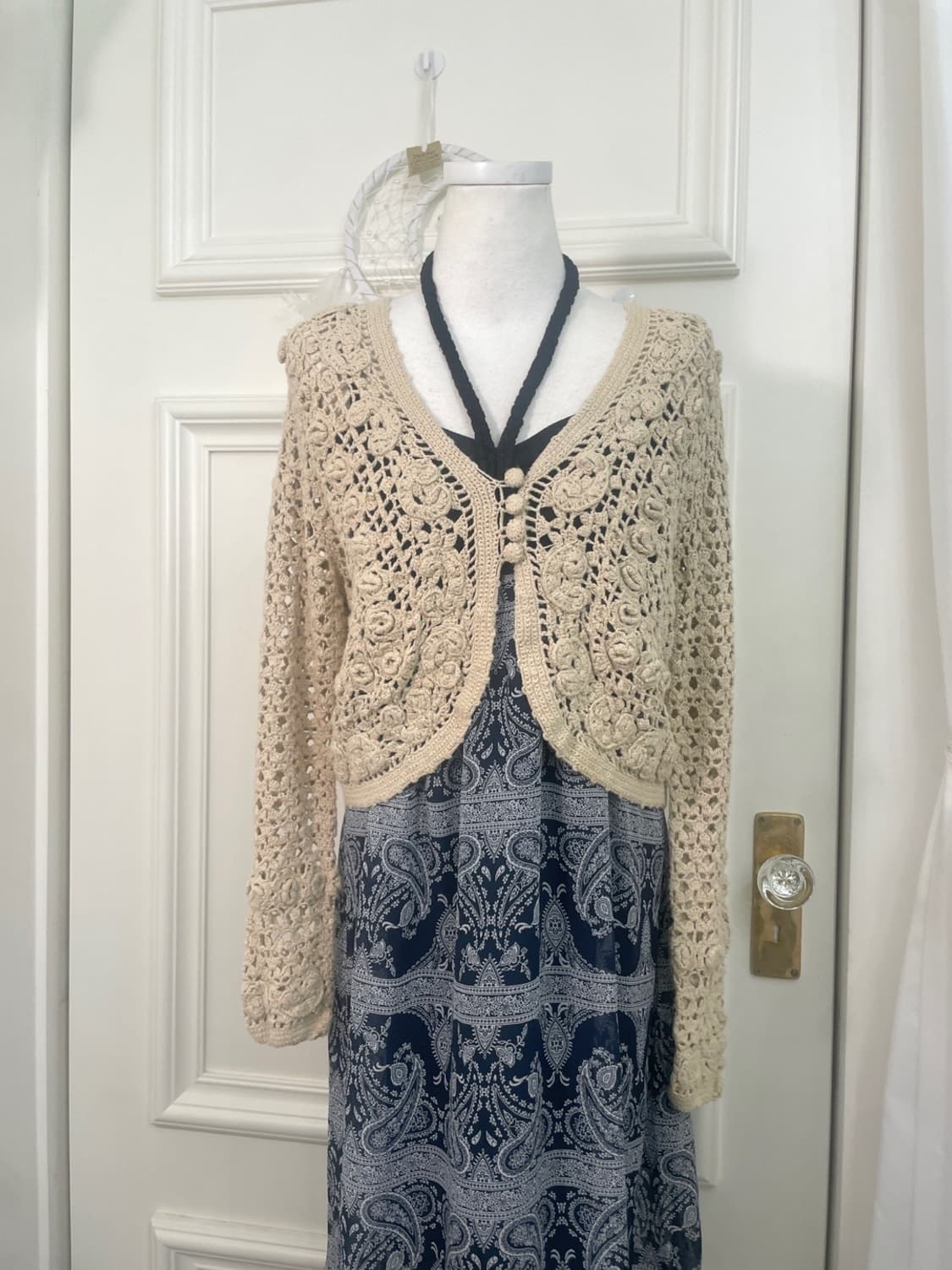 beige crochet bolero cardigan 상품이미지1