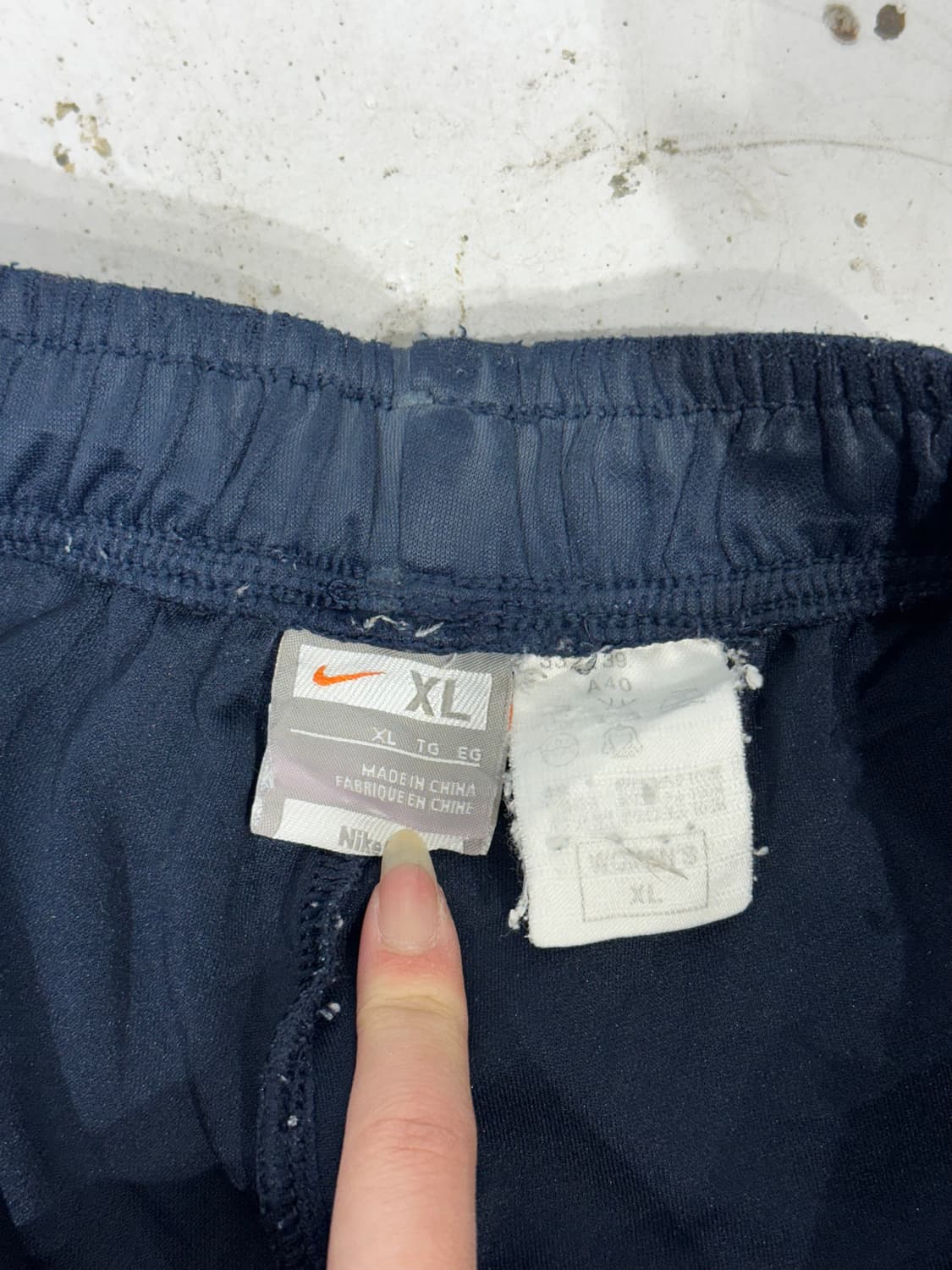 00s 나이키 네이비 화이트 사이드 라인 추리닝 바지 와이드 팬츠  XL 상품이미지7
