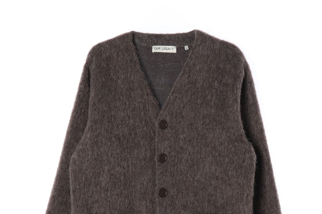 [L]아워레가시 울알파카 브라운 브이넥 오버핏 가디건
 상품이미지2