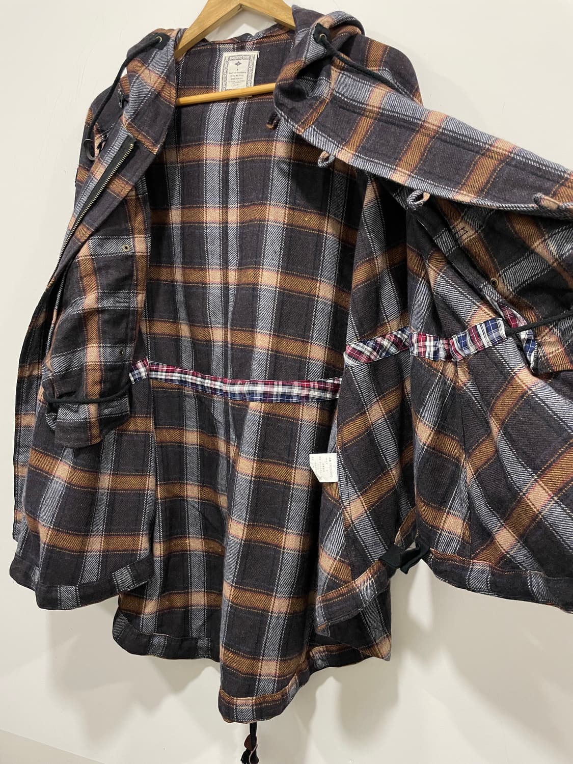 (빈티지)타탄체크 후드 케이프 상품이미지6