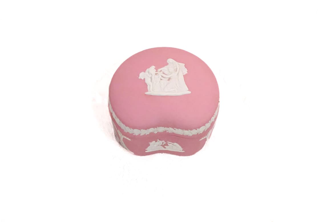 [영국엔틱] 웨지우드 제스퍼웨어 강낭콩 트킹켓박스 보석함_핑크 상품이미지1