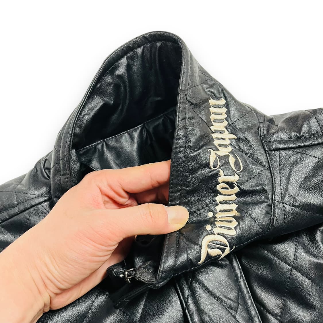 펑크 DIVINER 싱글 라이더 비건 레더 퀼팅 자켓 상품이미지5