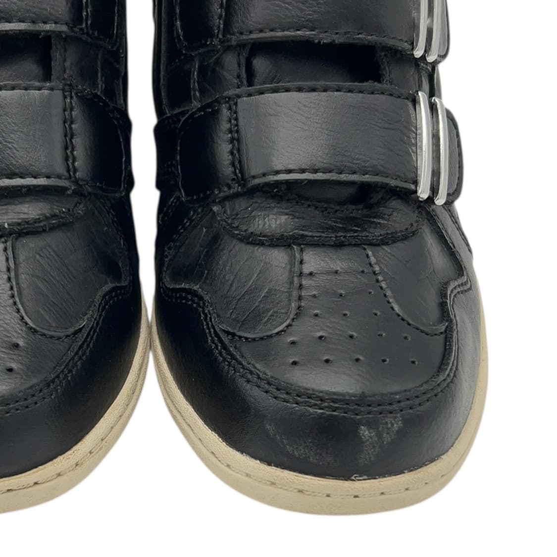 250 W 스케쳐스 스트랩 웨지힐 레더 스니커즈 블랙 상품이미지5