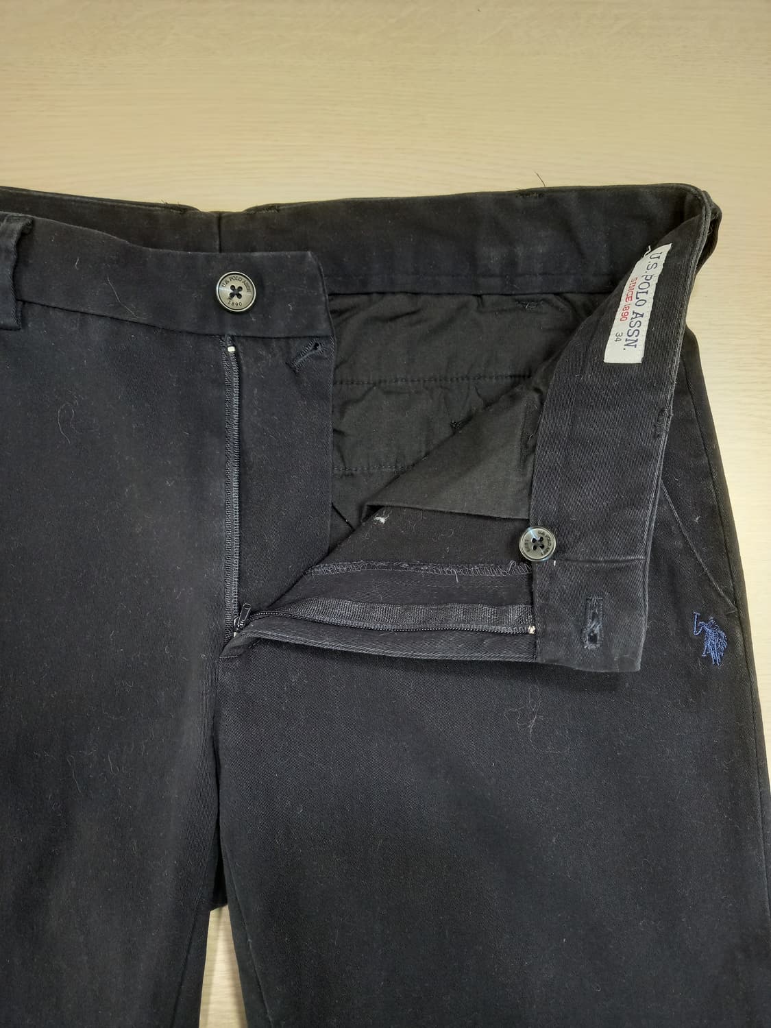 32 US.POLO.ASSN 봄가을용 스판 치노 네이비 32-375 상품이미지6