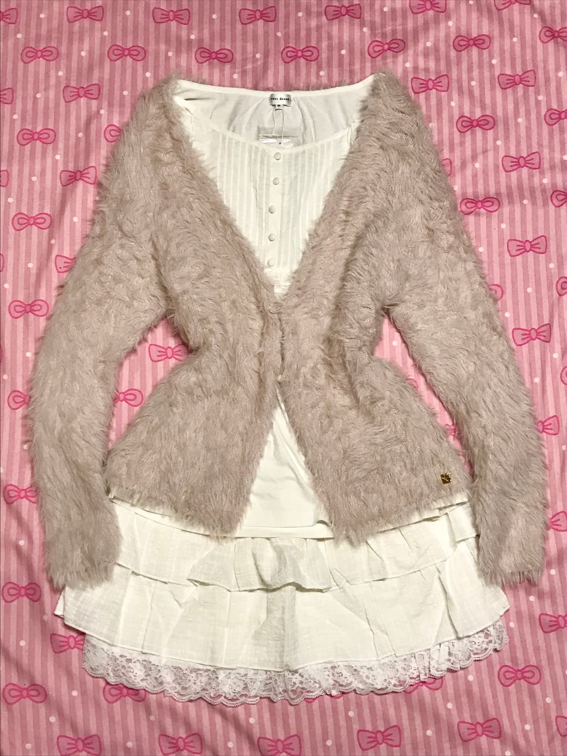 히메갸루 베이비핑트 하트참 가디건 상품이미지1