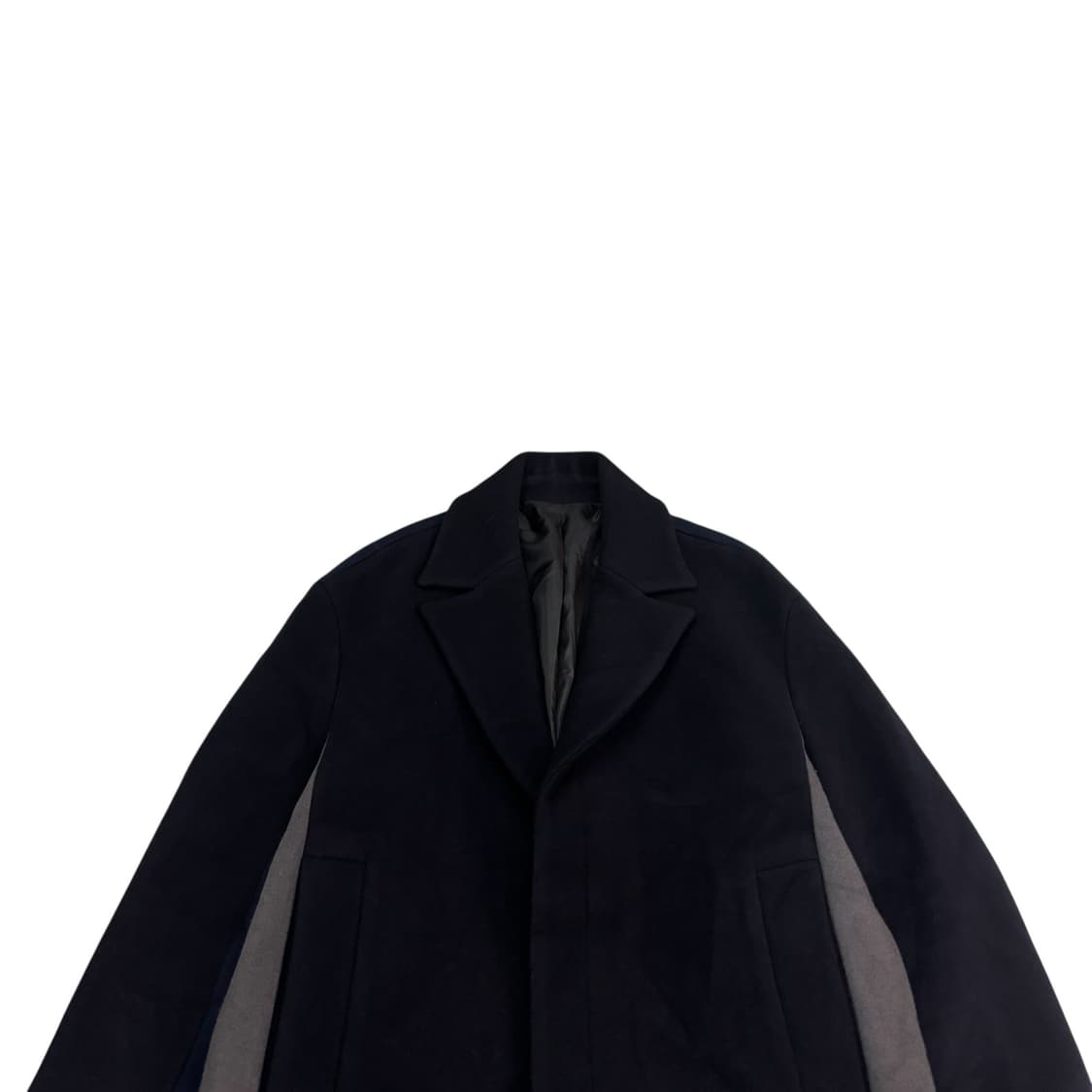 시스템 네이비 양모 캐시미어 히든 버튼 코트 상품이미지2