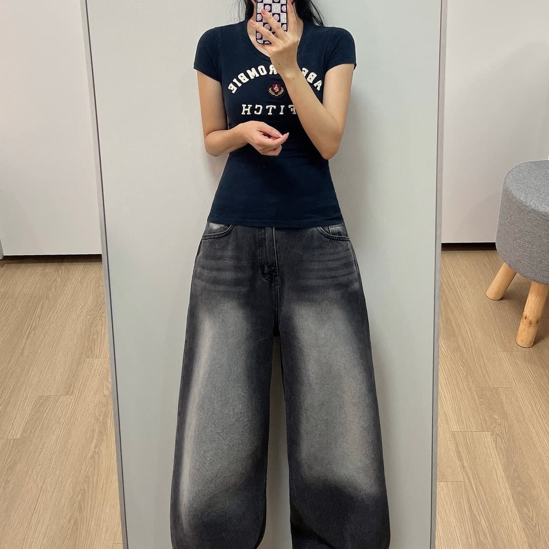 아베크롬비 딱붙핏 자수로고 반팔 티셔츠 상품이미지1