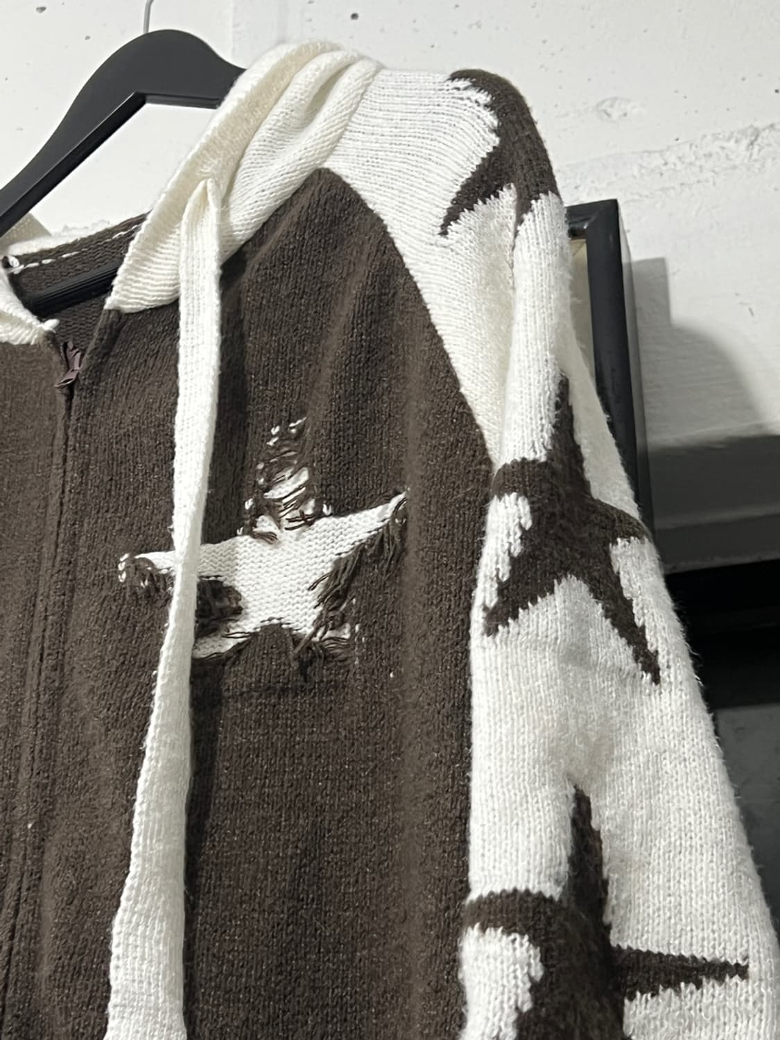 Vintage Star Point Knit Hoodie 상품이미지4