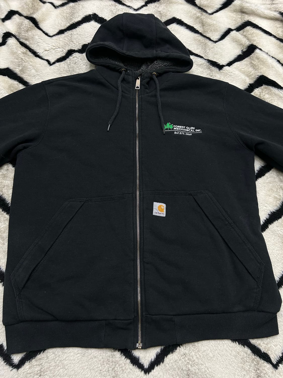 [L]칼하트 레인디펜더 양털 후드집업/블랙 상품이미지3