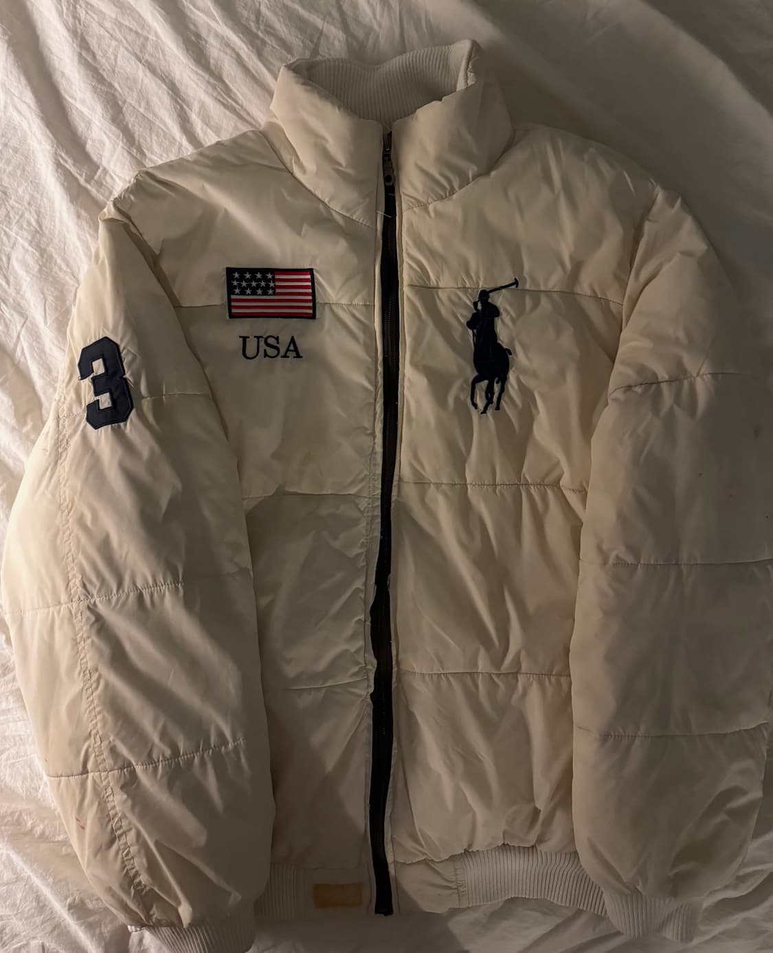 폴로 빅포니 성조기 패딩 아이보리 상품이미지2