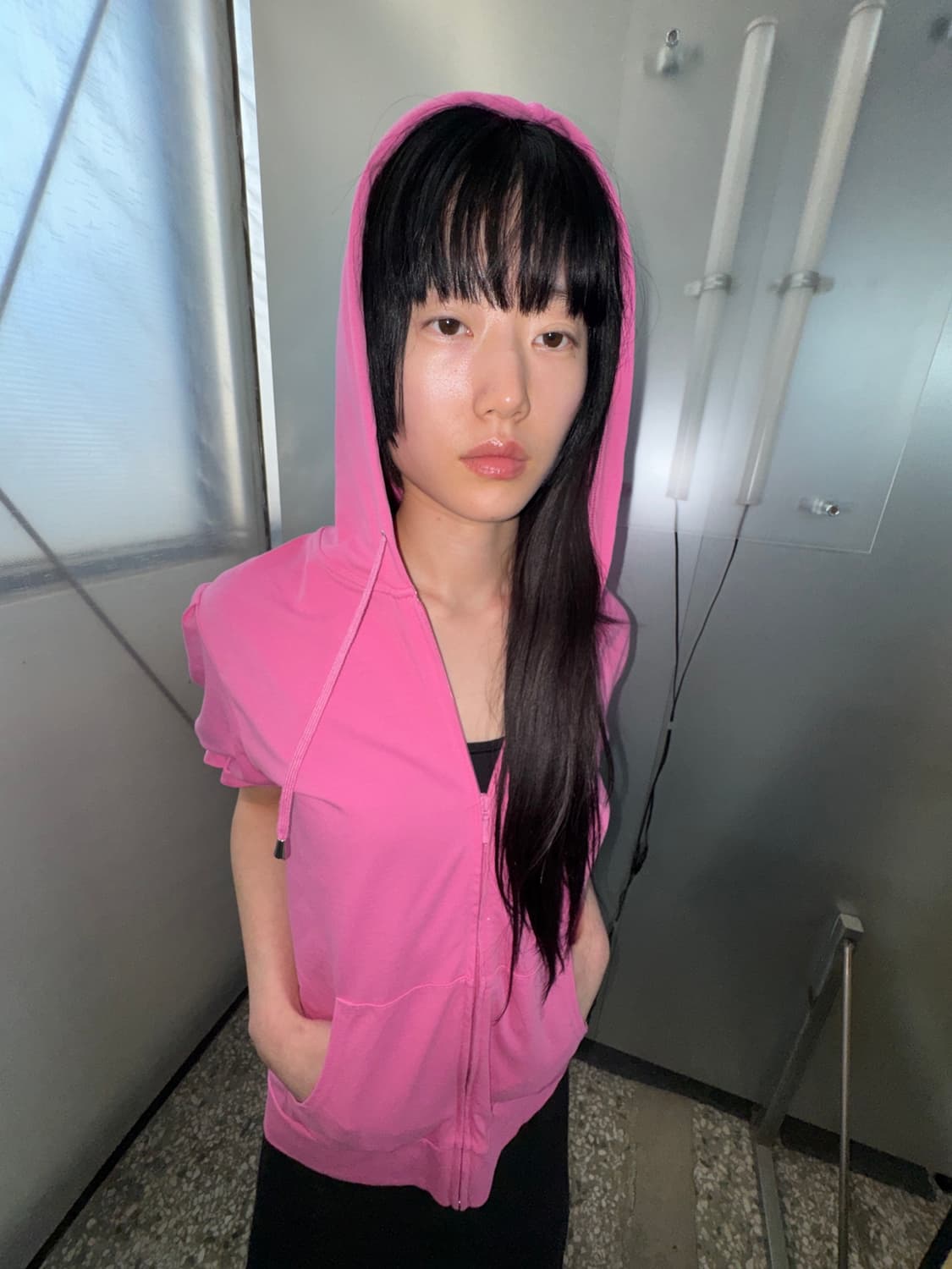 pink hooded T 상품이미지1