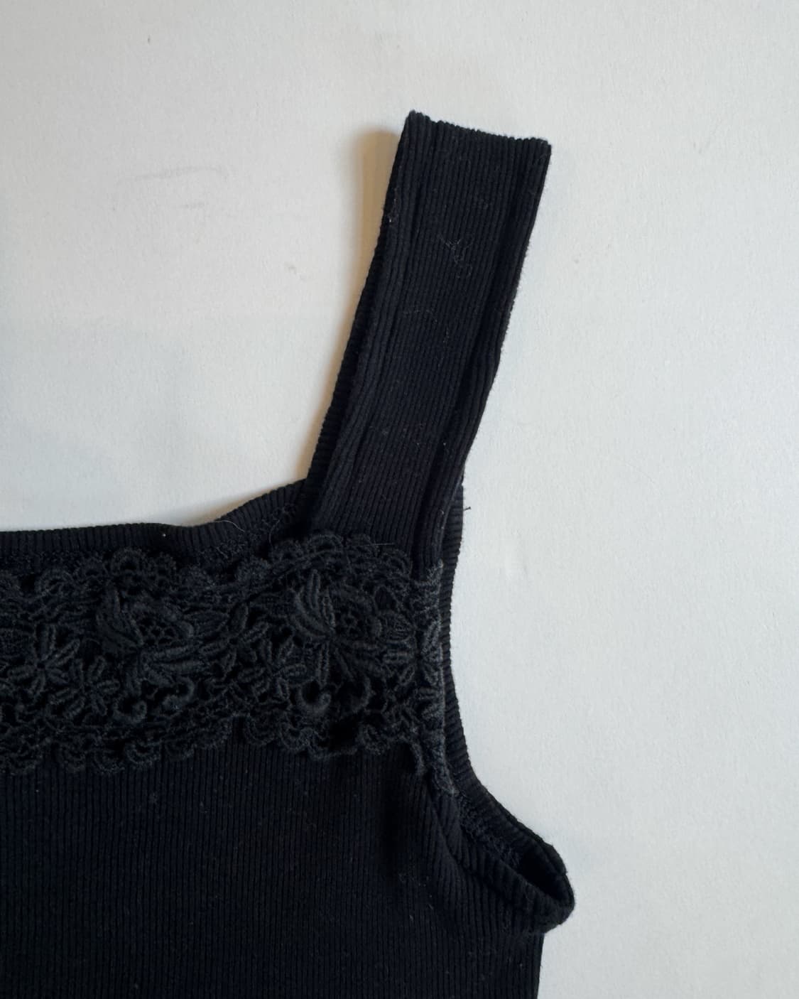 Black Floral Lace Ribbon Sleeveless 상품이미지2
