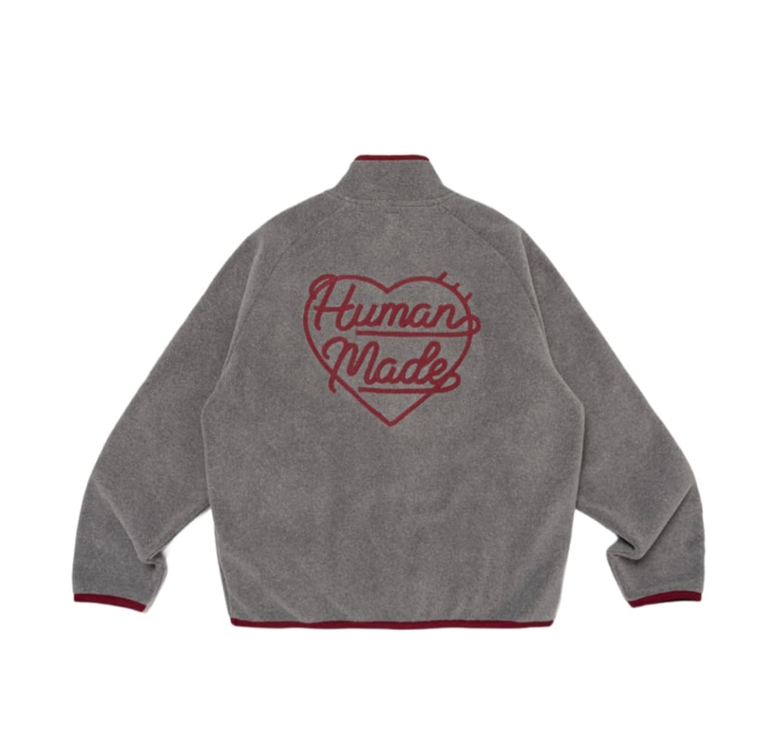 [L] 휴먼메이드 하프집업 후리스 그레이 상품이미지2