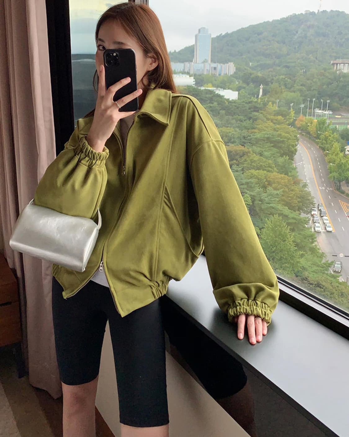 스웨이드 블루종 올리브 상품이미지2